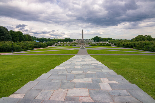 Beautiful statue park pf Vigeland in Oslo (Norway)