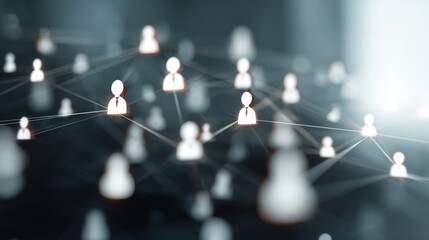 HR Human Resources Global Network Visualization with People Icons