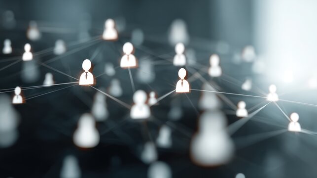 HR Human Resources Global Network Visualization with People Icons