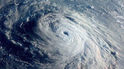 Cyclone's Eye from Space Showing Powerful Atmospheric Circulation