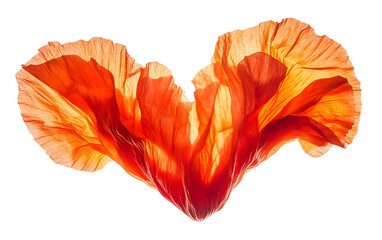 Romantic heart formed by red poppy petals highlighting love, tenderness, and vibrant floral elegance isolated on transparent background PNG