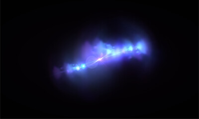 Abstract light effect background with blue glow and lens flare for graphic design projects