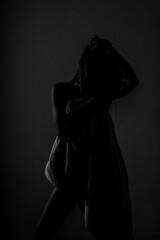silhouette of a female body close-up