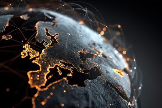 Digital Global Trade: Connectivity Through Social Tech Links - Powered by Adobe