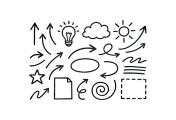 Obraz premium handdrawn cute doodle style annotation vector line illustration