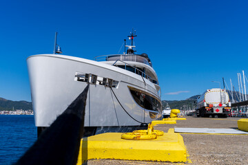 luxury yachts in the harbor