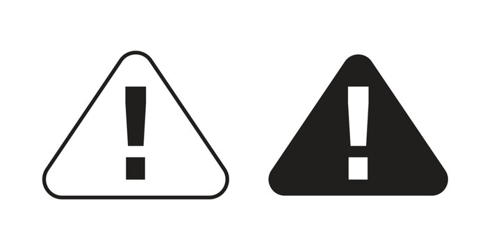 attention sign icon with editable stroke. Thin Line and flat icons for UI designs