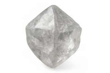 Uncut rough diamond showing natural crystalline structure, a precious gem raw material, isolated on transparent background