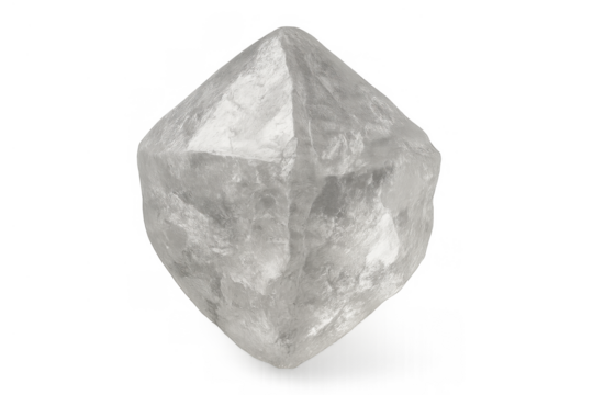 Uncut rough diamond showing natural crystalline structure, a precious gem raw material, isolated on transparent background