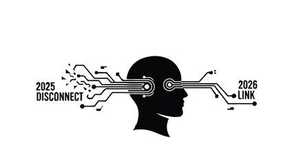 Digital mind with futuristic connections representing data flow and future technology integration