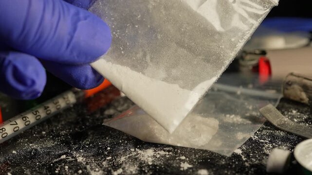 Government program supplies Harm Reduction kit for drug users and addictive to substances for safe consumption. Kit may use for vein injection of Fentanyl, Cocaine, Crystal meth and Crack Cocaine.