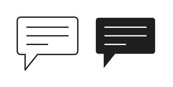 Chat icon with editable stroke. Thin Line and flat icons for UI designs