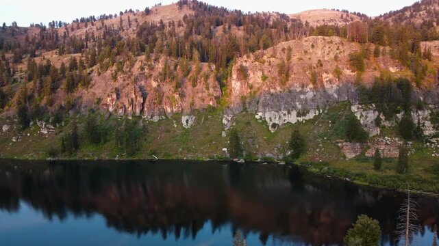 4K Aerial Autumn  Fall Views of Tony Grove White Pine Lake Utah Hiking
