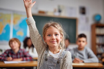 Enthusiastic Student Ready to Answer Question in Class