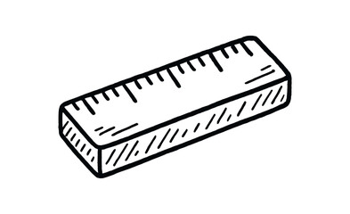 handdrawn cute doodle style measuring ruler vector line illustration