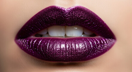 Fototapeta premium close up of a woman's purple lips