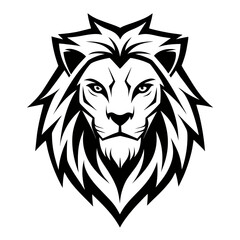 Fototapeta premium Aggressive black and white lion head vector mascot logo Vector
