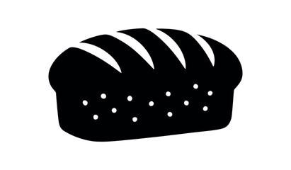 bread loaf with pattern flat black solid vector illustration isolated on white background