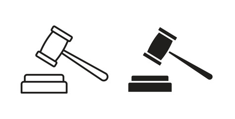 Law icon with editable stroke. Thin Line and flat icons for UI designs