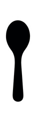 wooden spoon flat black solid vector illustration isolated on white background
