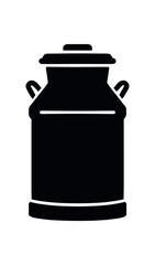 milk can flat black solid vector illustration isolated on white background
