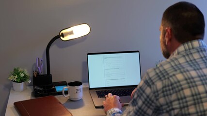 Middle-Aged Man Taking Employee Assistance Plan Web Application Assessment - Emplorer Covered Health Insurance EAP Quiz Concept