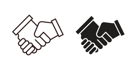Obraz premium Partnership icon with editable stroke. Thin Line and flat icons for UI designs
