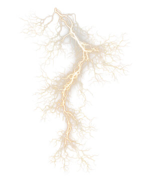 thunder bolt lightning weather phenomen isolated on white or transparent png
