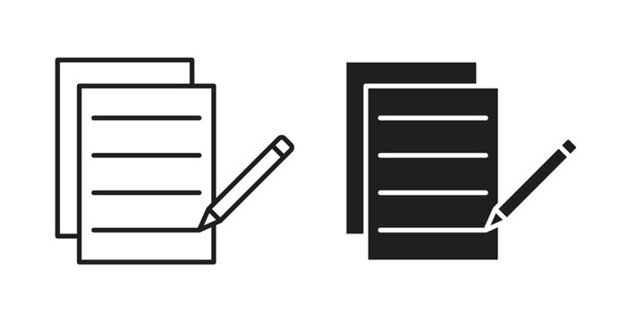Registration form icon with editable stroke. Thin Line and flat icons for UI designs