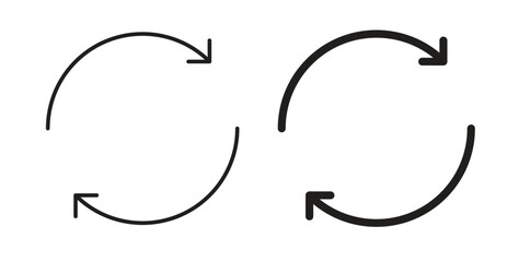 Repeat icon with editable stroke. Thin Line and flat icons for UI designs