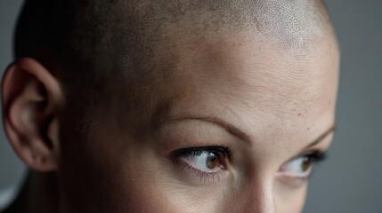 Obraz premium Woman's Head with Alopecia Hair Thinning Close-up