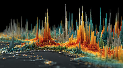 Futuristic data visualization with glowing graphs, holographic charts, and dynamic digital elements, conveying insight, analysis, and advanced technology in a sleek modern style.
