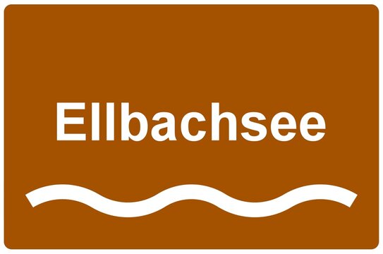 Illustration eines Namensschildes f&uuml;r den "Ellbachsee" in Baden-W&uuml;rttemberg	