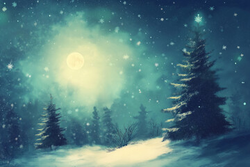 Spruce forest in the winter