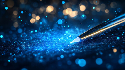 A digital contract is signed as glowing light particles gather around the document, symbolizing trust, authentication, innovation, and the seamless connection between human action and advanced technol