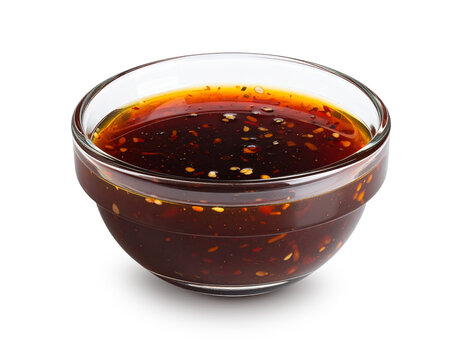 Asian soy sesame sauce in glass bowl