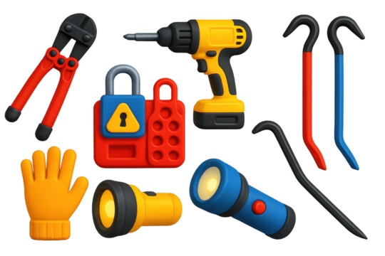 Collection of tools including a hammer, screwdriver, pliers, and a wrench