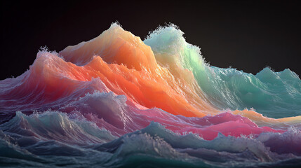 Vibrant digital waves flow in layered motion, blending ocean energy with futuristic design. The scene evokes exploration, depth, creativity, and the dynamic rhythm of water reimagined through technolo