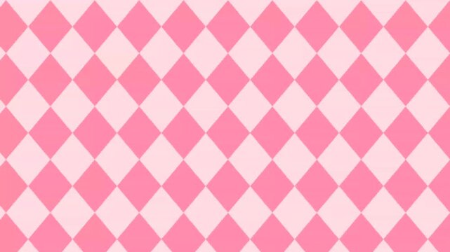 Vibrant pink diamond pattern background offering a seamless geometric vector graphic design, ideal for modern digital projects, playful decorative wallpaper, and dynamic textile prints