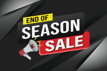 Season sale word mega phone concept vector illustration and 3d style, landing page, template, ui, web, mobile app, poster, banner, flyer, background, gift card, coupon, label, wallpaper


