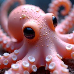 Colorful octopus exploring underwater coral reef habitat Generative AI