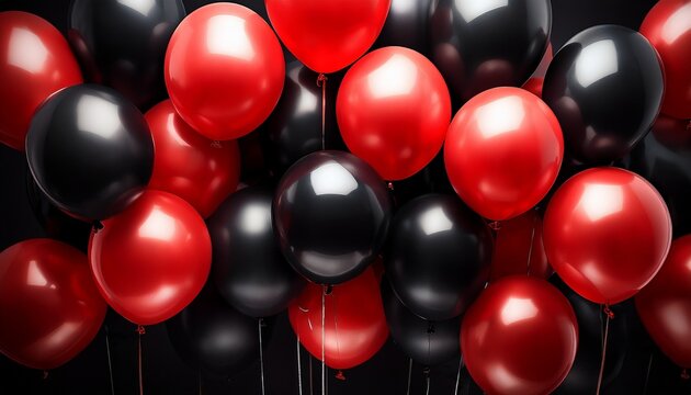 Black And Red Balloons For Celebration Or Event