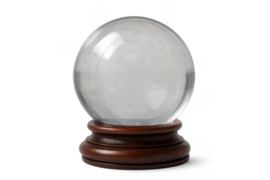 Crystal ball providing spiritual guidance, fortune telling, and predicting the future on transparent background