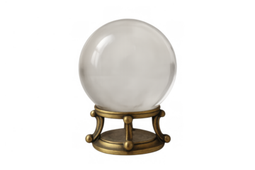 Crystal ball on stand creating a mystic atmosphere, symbolizing fortune-telling, prediction, magic, and clairvoyance
