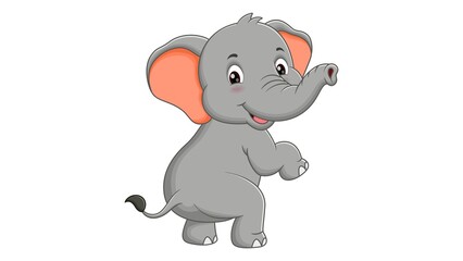 Cute Cartoon Elephant Standing Illustration Adorable Animal Art for Kids and Nursery Decor - 1