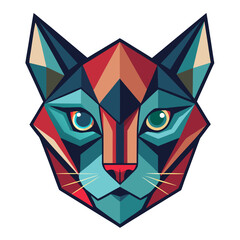Vibrant geometric polygonal cat head Vector