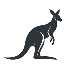 Stylized kangaroo silhouette illustration Vector