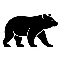 Black bear walking silhouette icon Vector