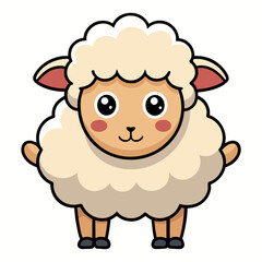 Cute cartoon sheep illustration Vector