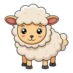 Cute cartoon sheep or lamb illustration Vector
